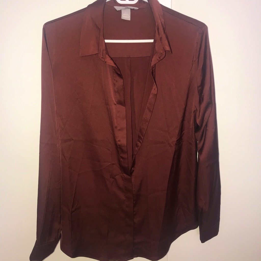 Silk Maroon Button Down